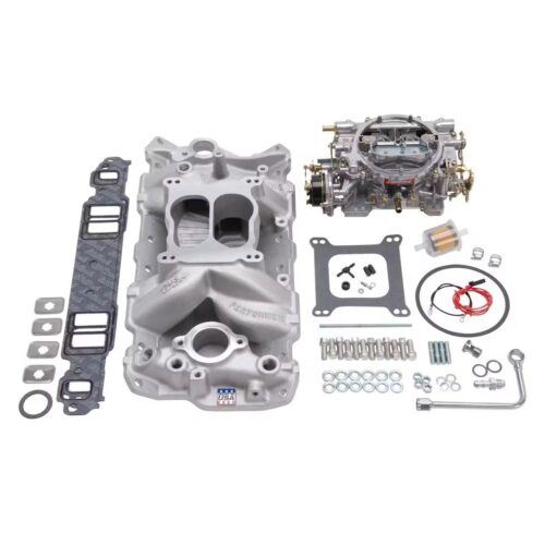 Edelbrock 2020 Single-Quad Intake Manifold/Carburetor Kit, Chevy